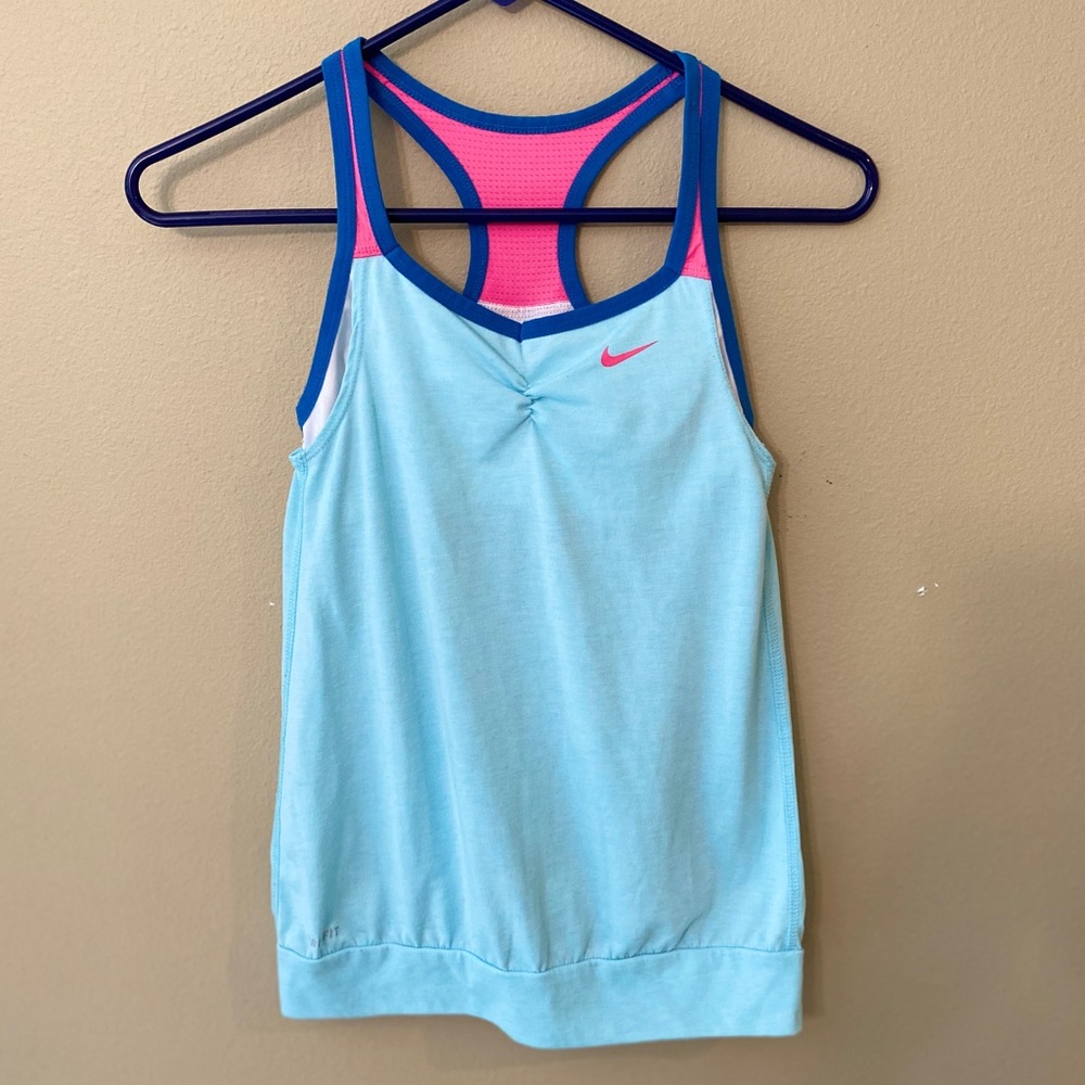NIKE 645126-474 2 in 1 Dri Fit Cool Cami Tank Top